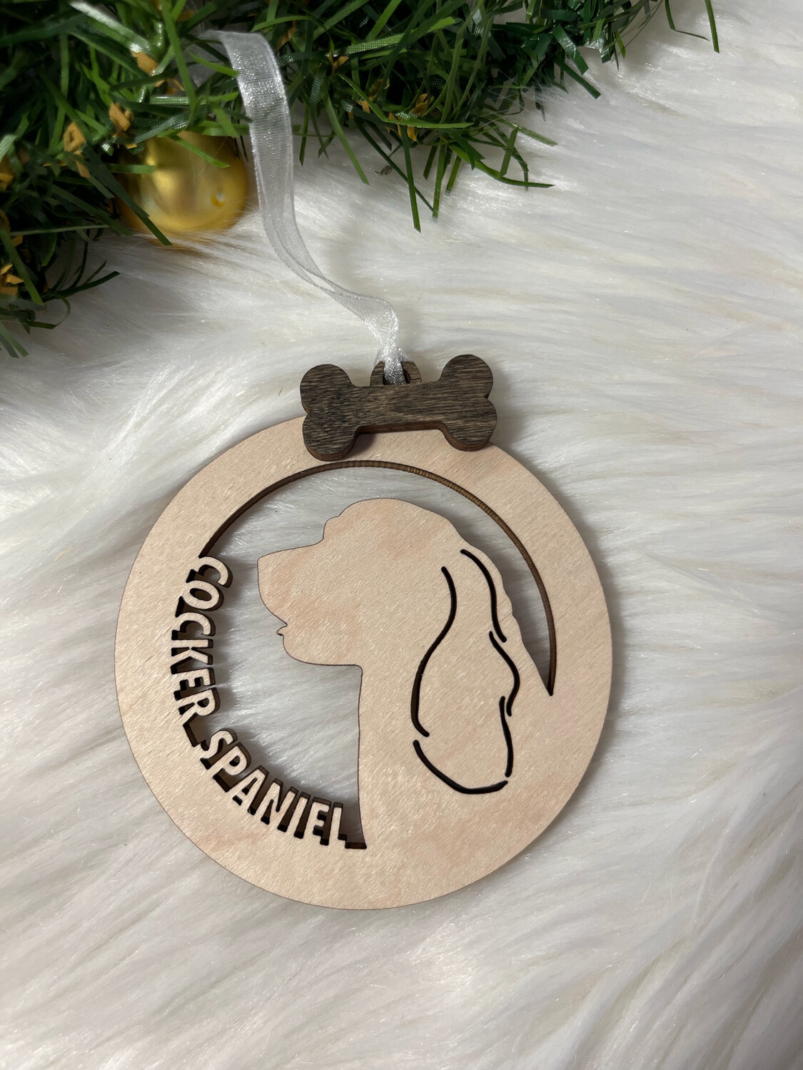 Cocker Spaniel Dog Wooden Ornament