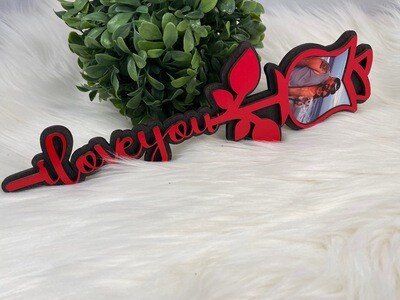 Wooden I Love You Photo Rose