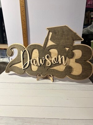Customized Large 3D Wooden Grad Sign