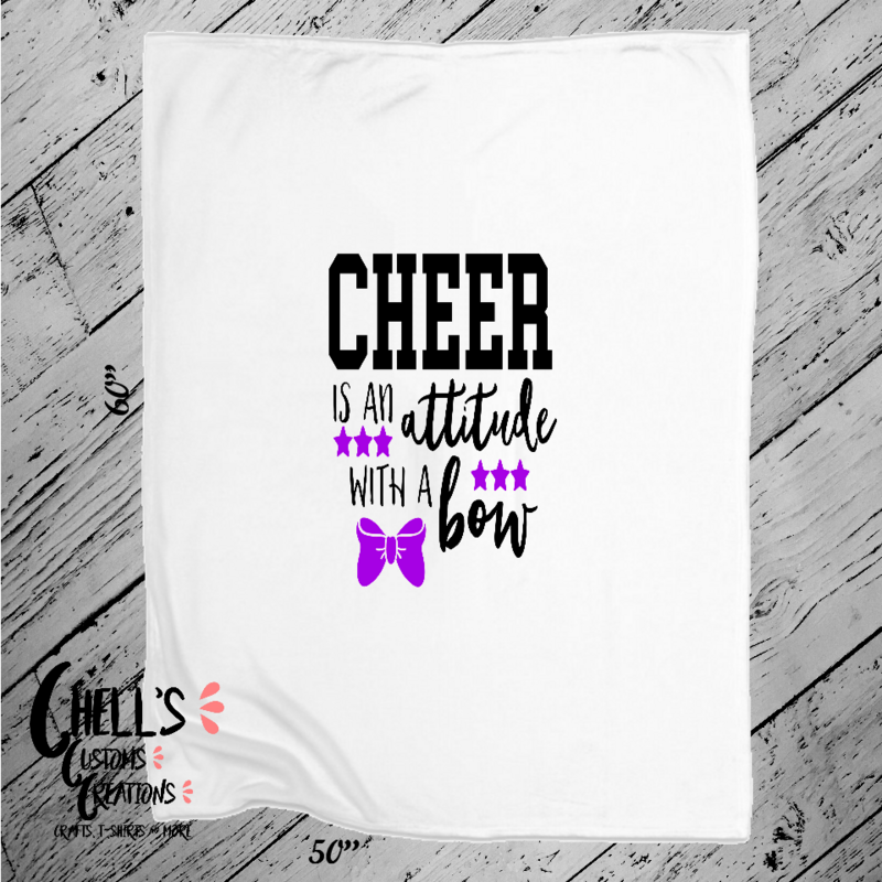 Cheer Is A Attituded With A Bow Purple Blanket