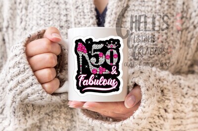 50 &amp; Fabulous With Shoe Mug