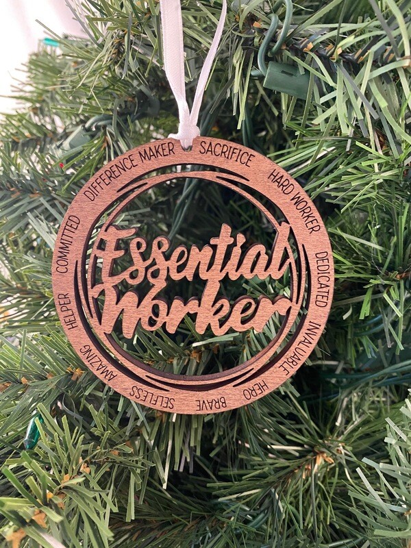 Wooden Essential Worker Ornament
