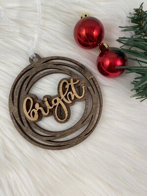 3D Wooden Bright Circle Ornament