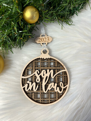 Son In law 3D Wooden Circle Ornament