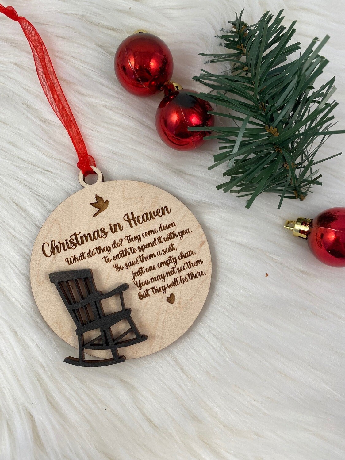 3D Wooden Christmas In Heaven Ornament