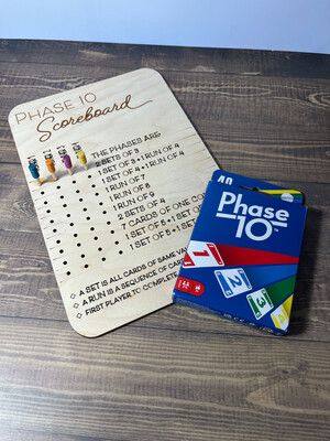 Phase 10 Score Board And Cards