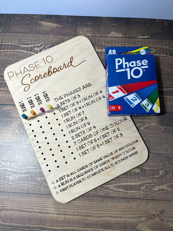 Phase 10 Score Board And Cards