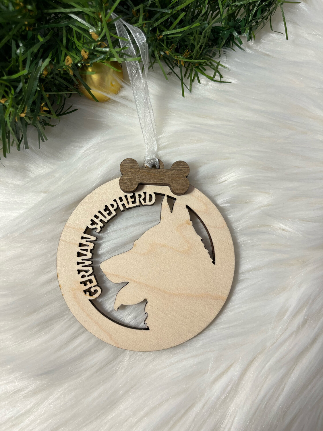 Germain Shepherd Dog Wooden Ornament