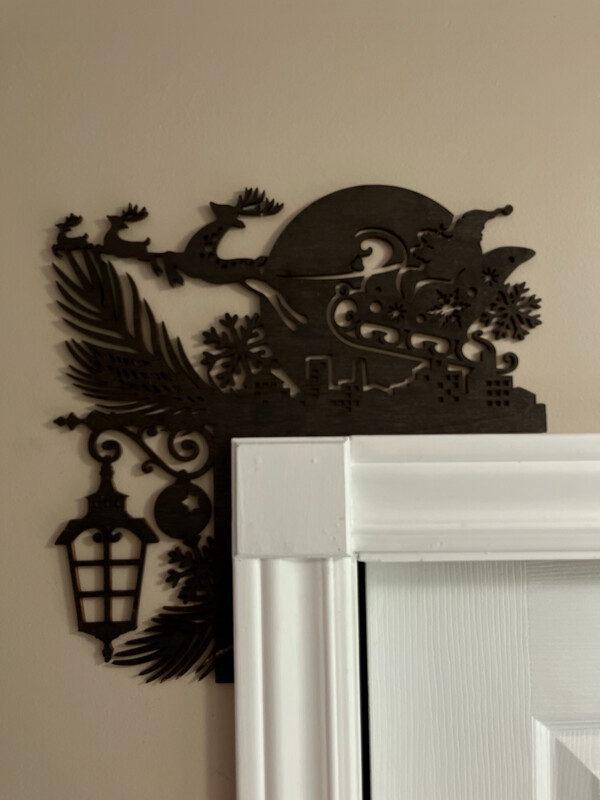 Christmas Santa Sleigh Trim Corner