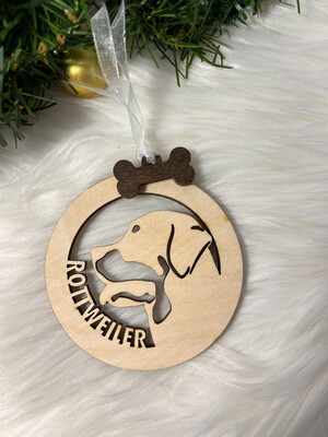 Rottweiler Dog Wooden Ornament
