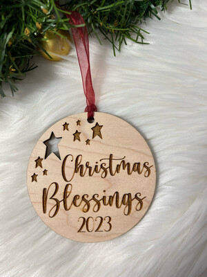 Christmas Blessing 2023 Wooden Ornament