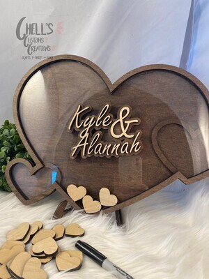 Wooden Heart Guest Book