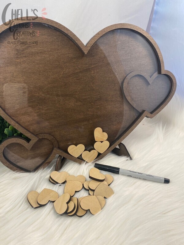 Wooden Heart Guest Book
