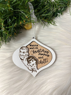 Retro Wanna Watch Christmas Movies 3D Wooden  Ornament