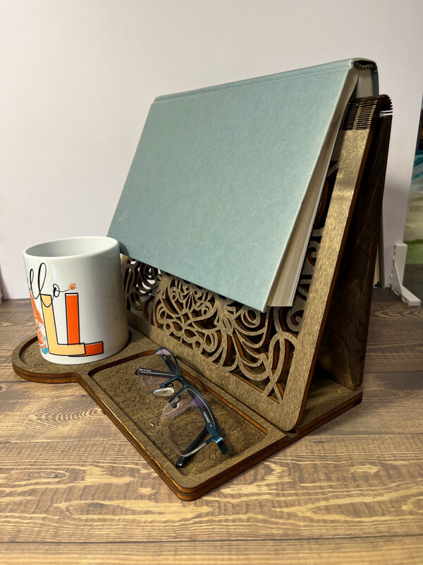 Wooden Book Triangle Holder