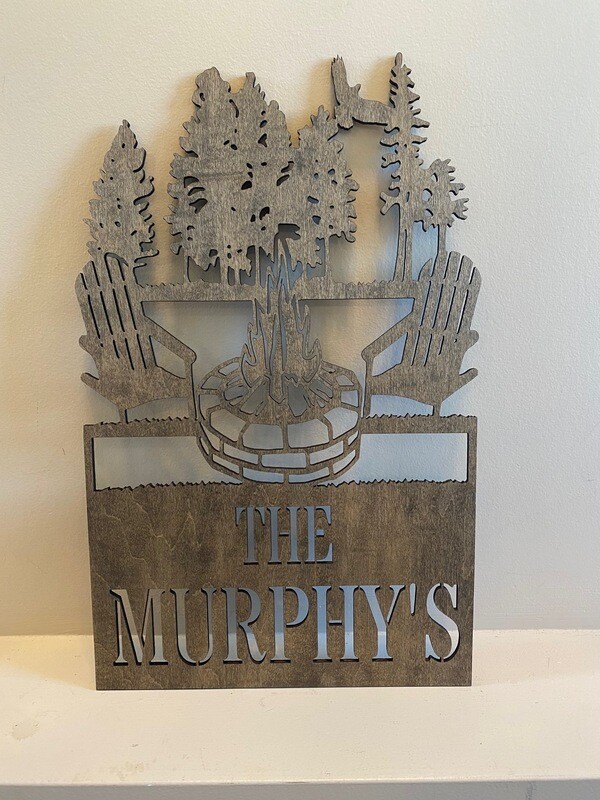 Wooden Firepit Sign