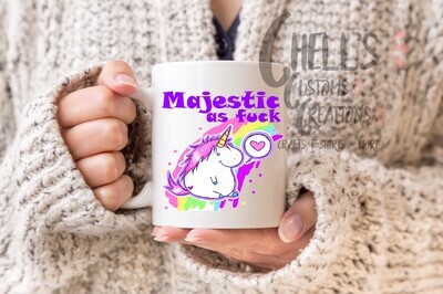 Majestic As Fuck Fat Unicorn Mug