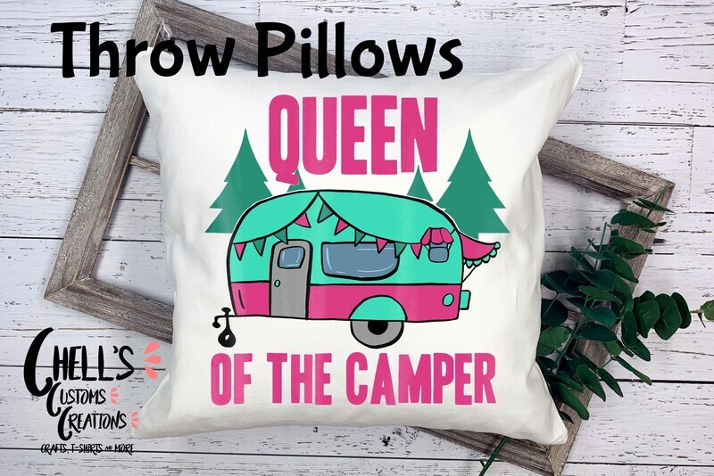 Queen Of The Camper Throw Pillow