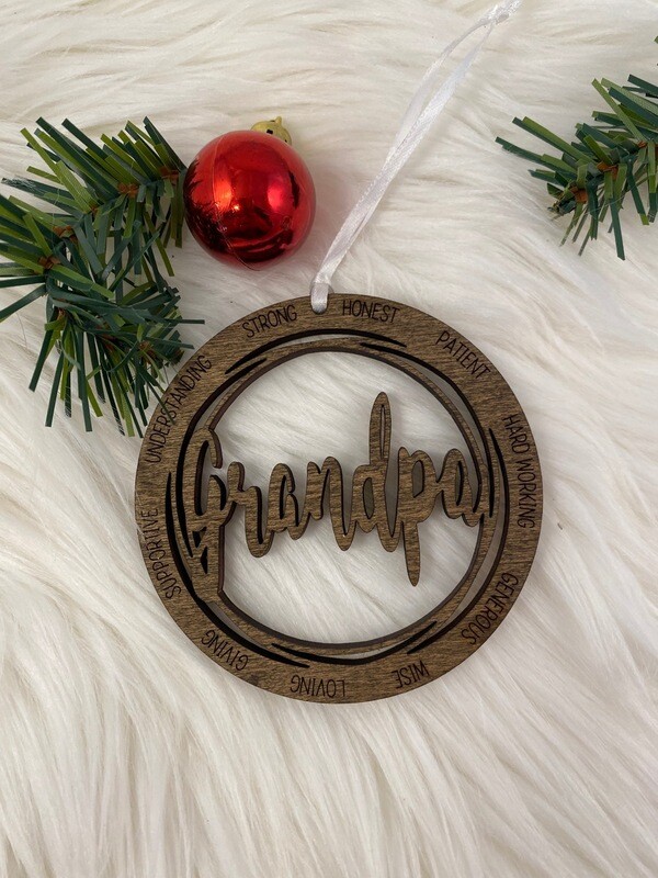 Wooden Grandpa Ornament