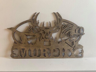 Duck/Deer/Bass Monogram Sign