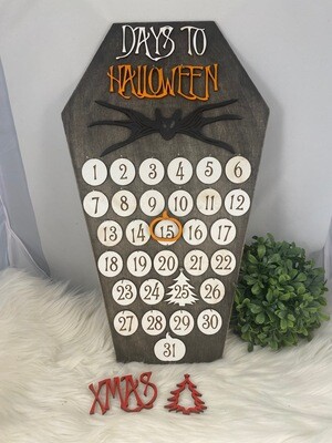 Wooden 3D Nightmare Before Christmas Countdown