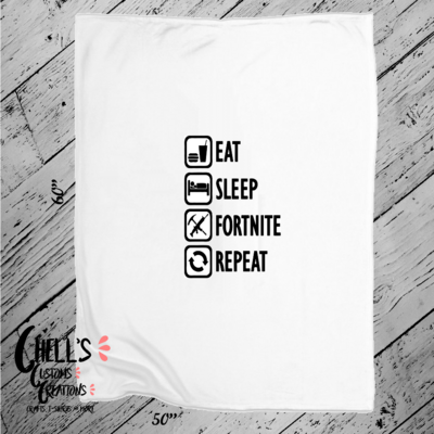 Eat Sleep Game Fortnite Blanket