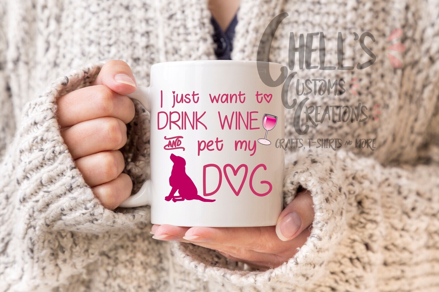 I Just Want To Drink Wine And Pet My Dog Mug