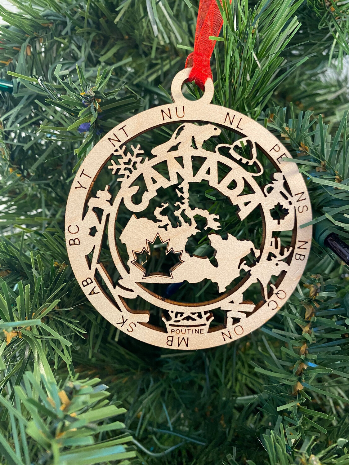 Wooden Canada Ornament
