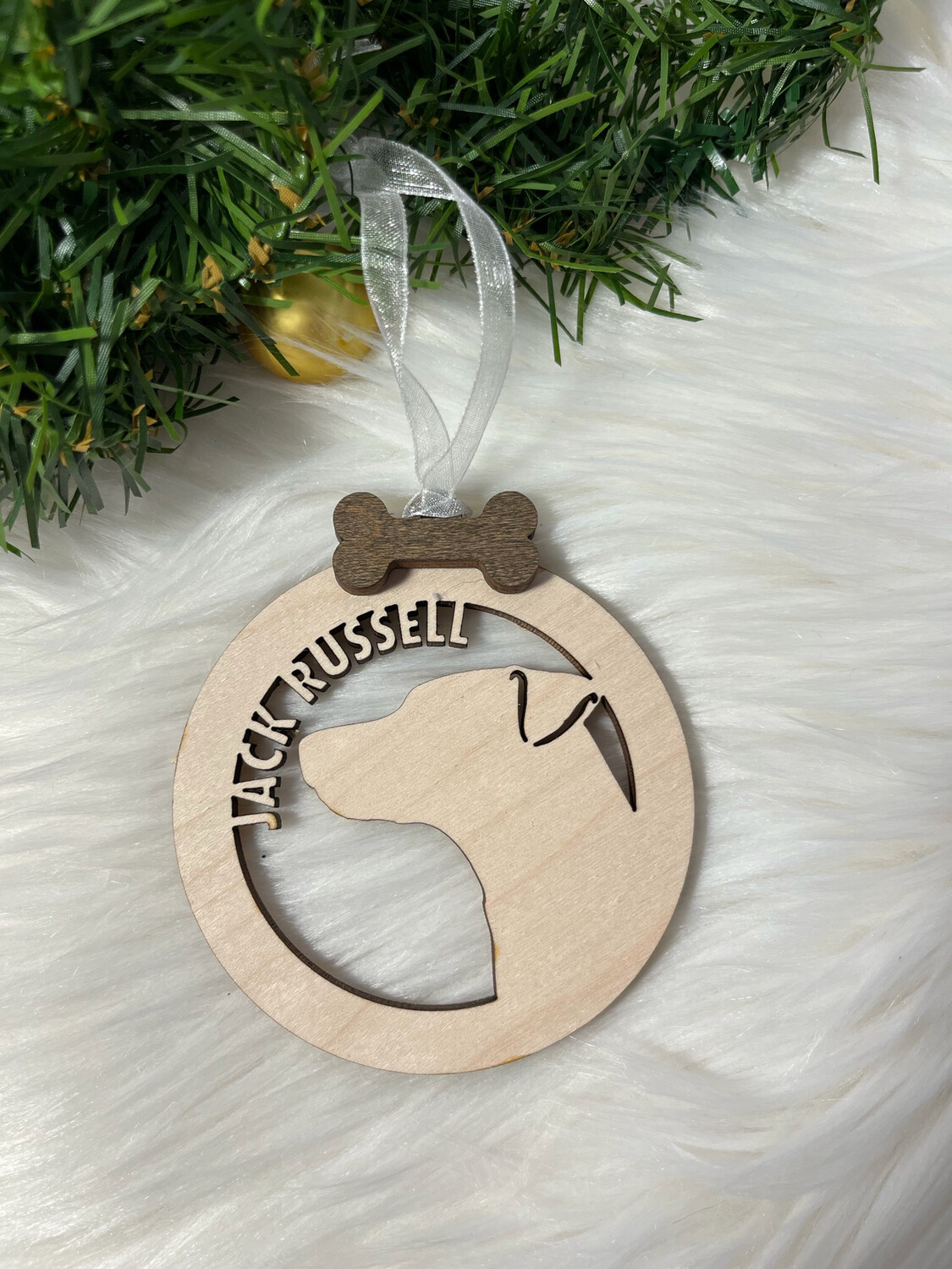 Jack Russell Dog Wooden Ornament