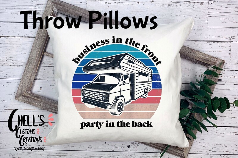 Business In The Front, Party In The Back Throw Pillow