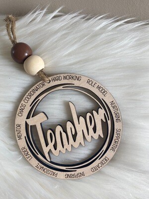 Wooden Teacher Ornament