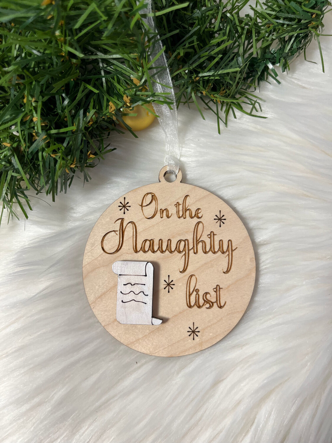 ON The Naughty List 3D Wooden  Ornament