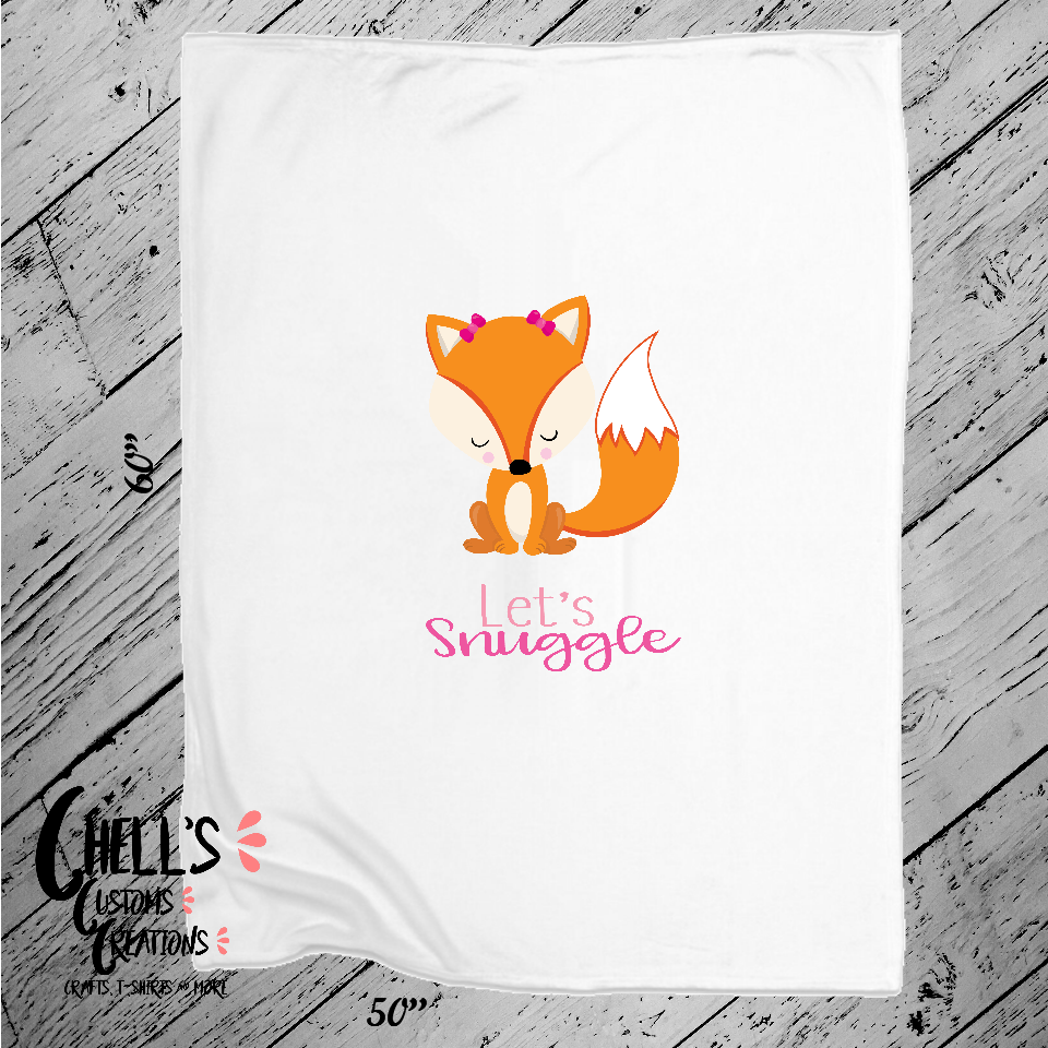 Lets Snuggle Girl Fox Blanket