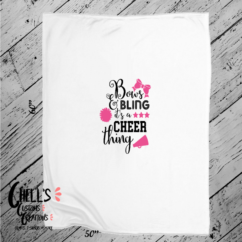 Bows And Bling It&#39;s A Cheer Thing With Pink Blanket