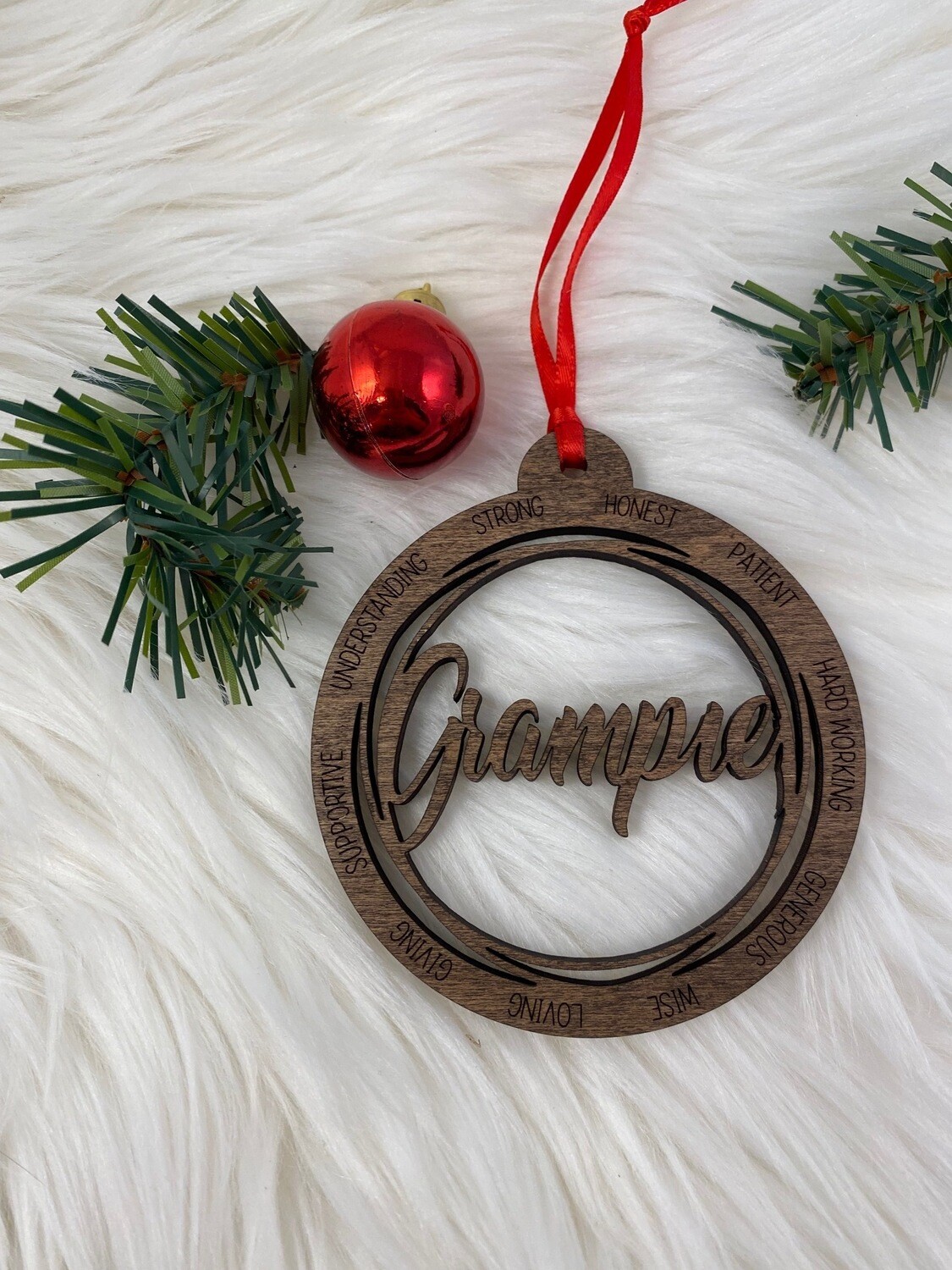 Wooden Grampie Ornament