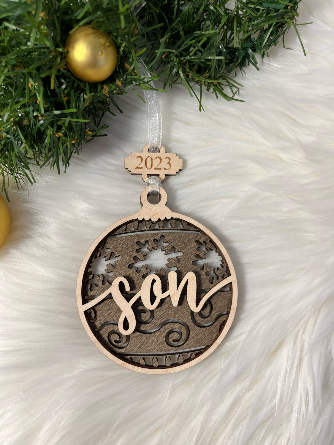 Son 3D Wooden Circle Ornament