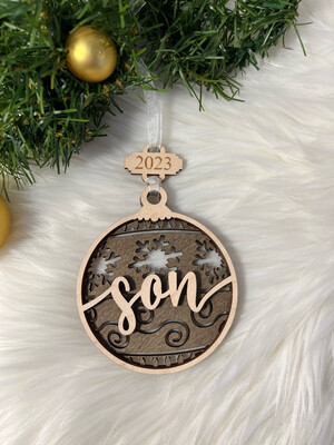 Son 3D Wooden Circle Ornament