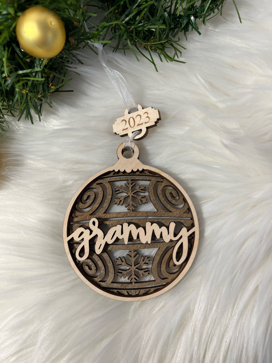 Grammy 3D Wooden Circle Ornament
