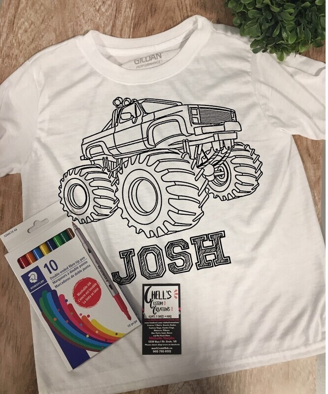 Color And Wash T-Shirt Monster Truck