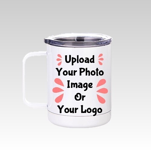 Customized White Stainless Steel Coffee Travel Mug With Lid - 10Oz.