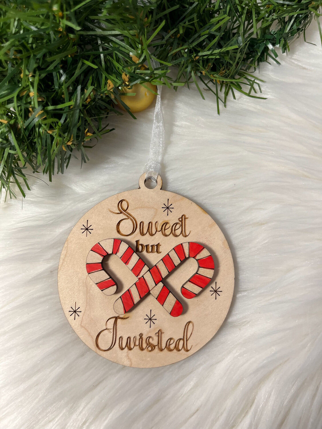 Sweet But Twisted 3D Wooden  Ornament