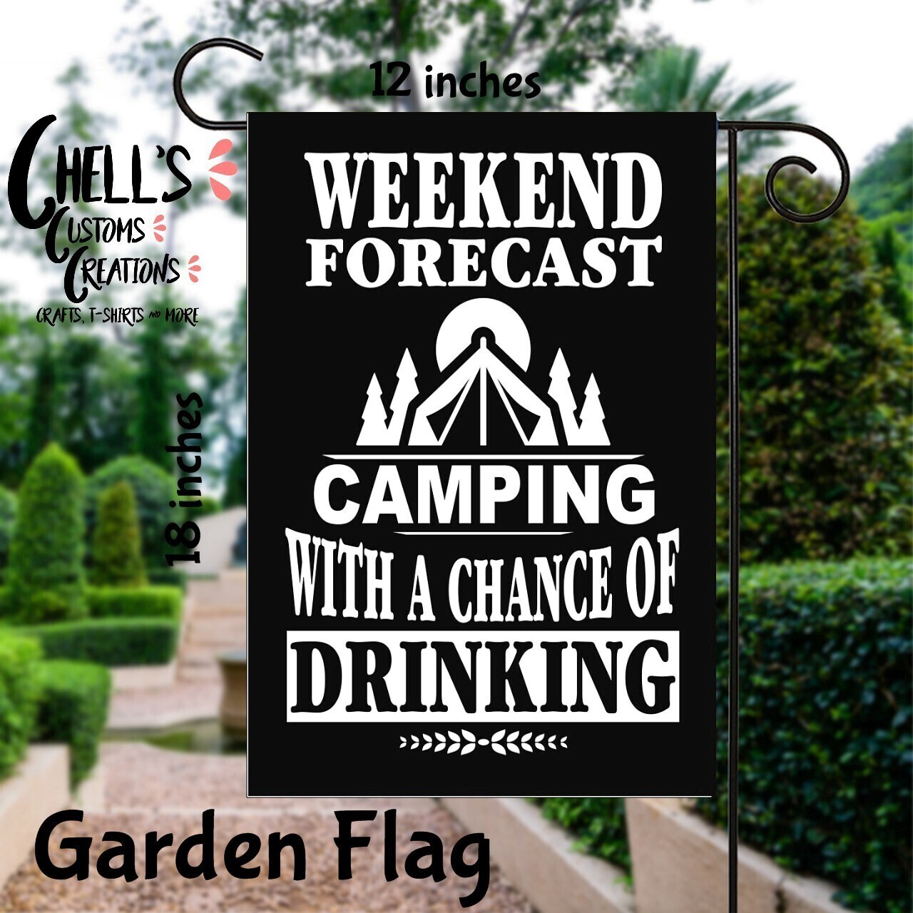 Weekend Forecast Camping With A Chance Of Drinking Garden Flag