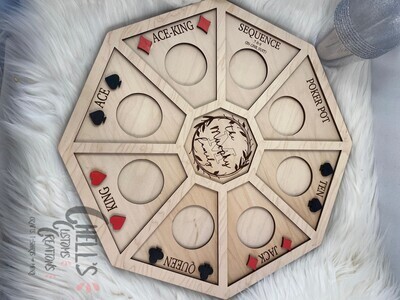 3D Wooden Personalized Rummoli Board