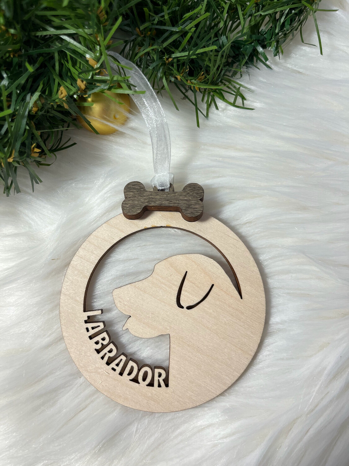 Labrador Dog Wooden Ornament