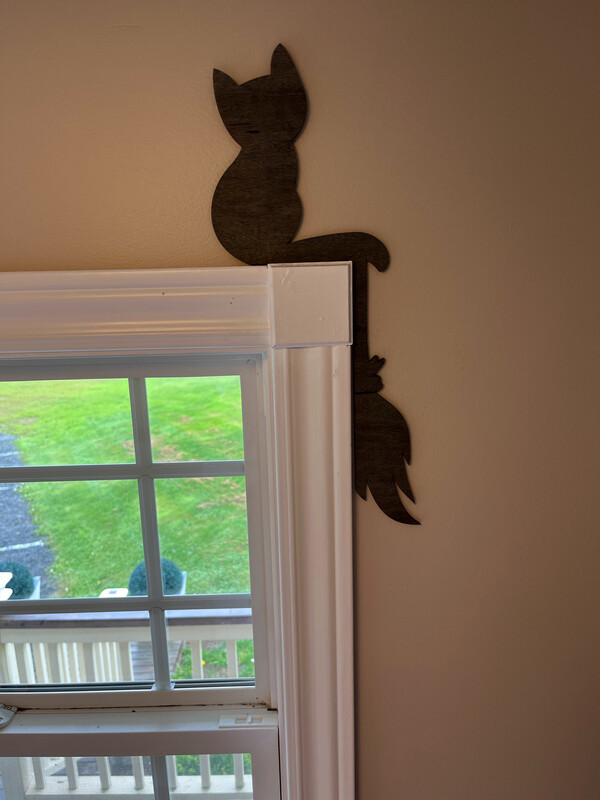 Cat With Broom Trim Corner