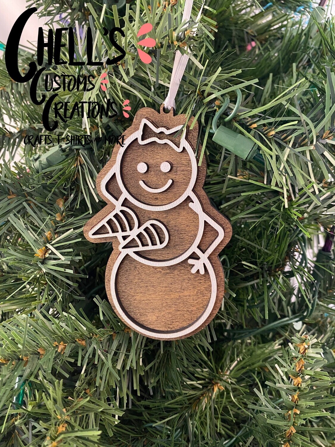Naughty Gingerbread Lady Snowman