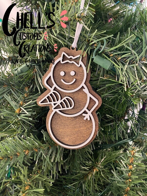 Naughty Gingerbread Lady Snowman