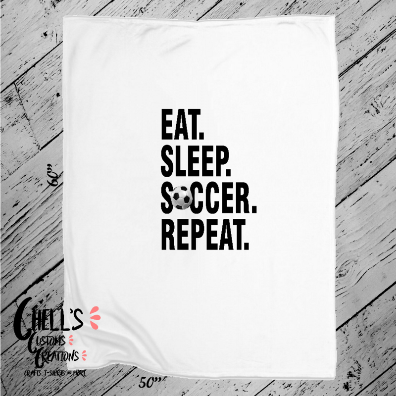 Eat Sleep Soccer Repeat Blanket