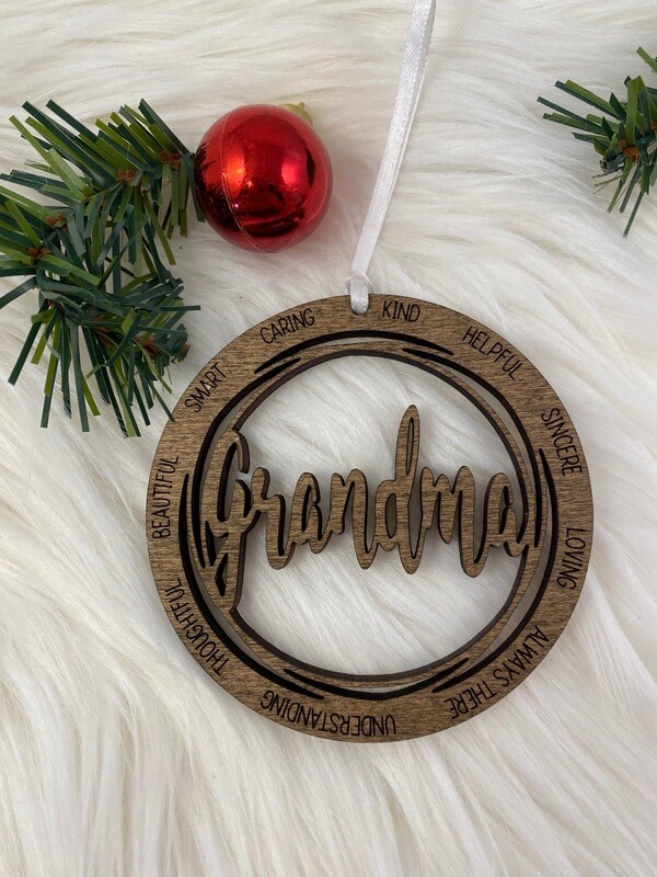 Wooden Grandma Ornament