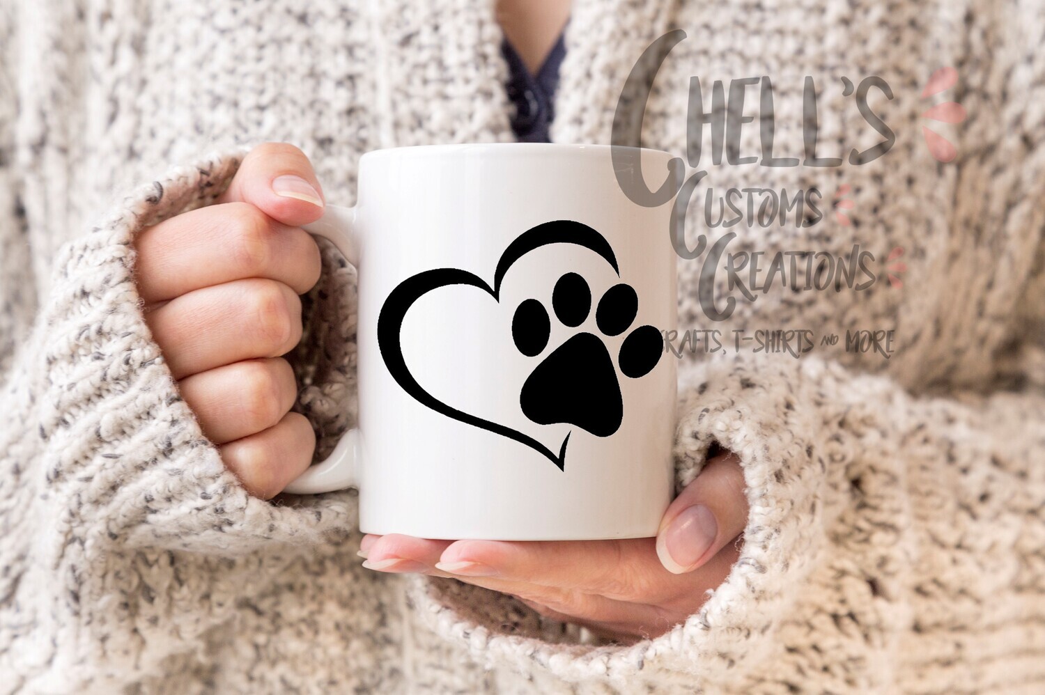 Heart Paw Print Mug
